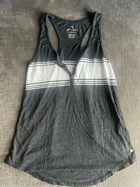 American Eagle Outfitters Black and White Striped Racerback Tank